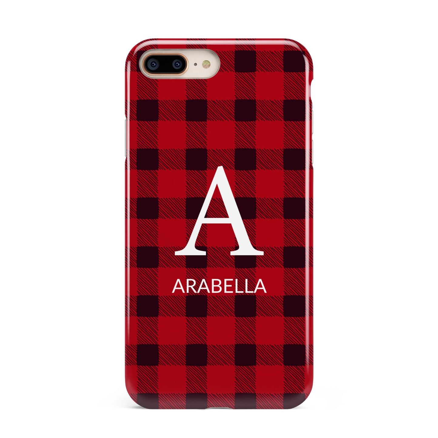 Tartan Christmas Personalised Apple iPhone 7 8 Plus 3D Tough Case