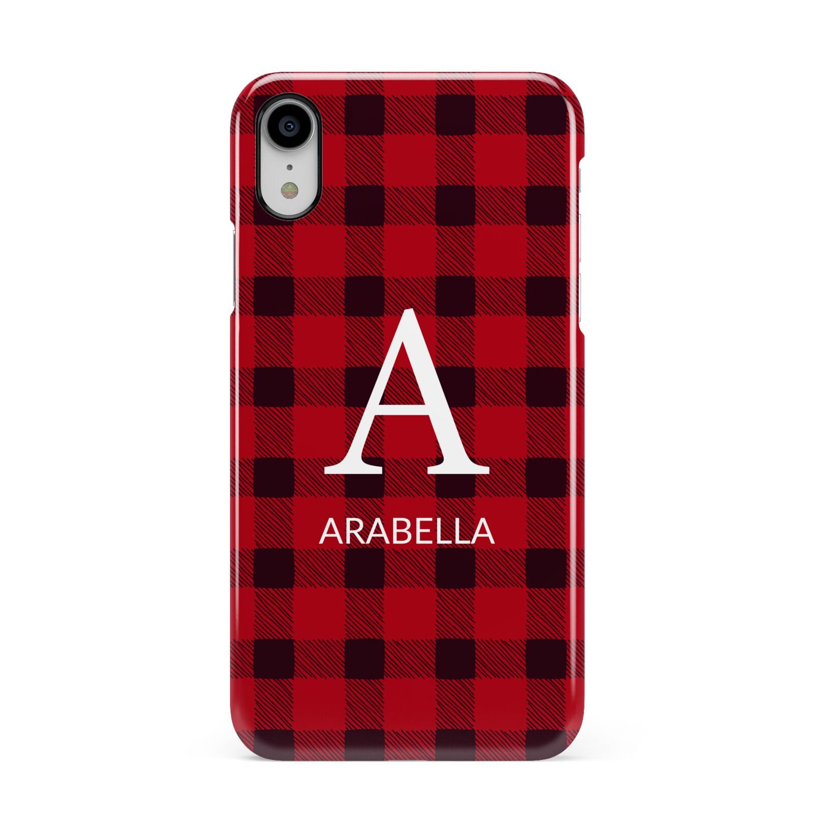 Tartan Christmas Personalised Apple iPhone XR White 3D Snap Case