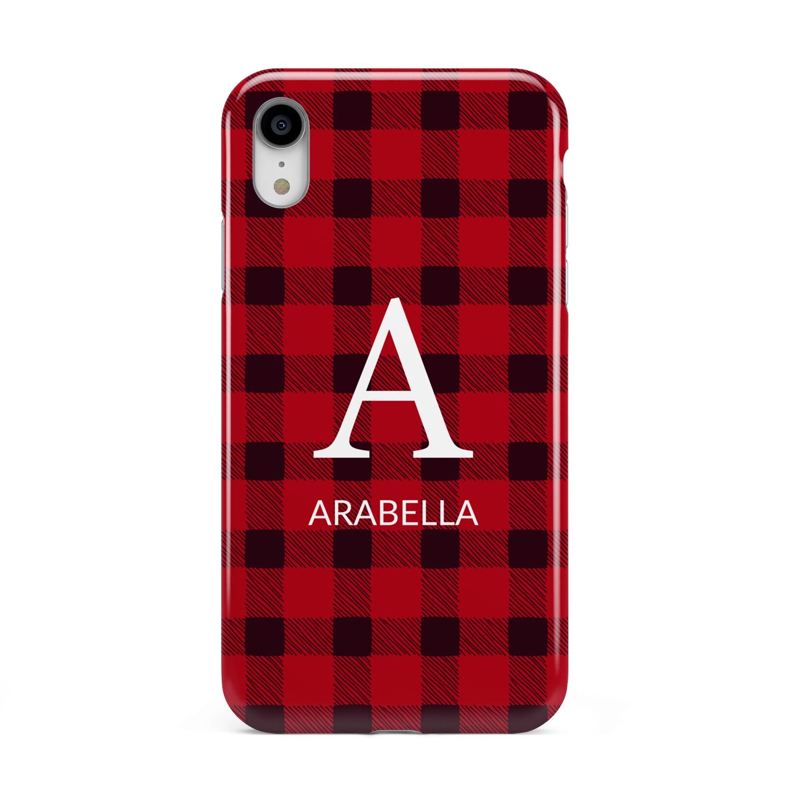 Tartan Christmas Personalised Apple iPhone XR White 3D Tough Case