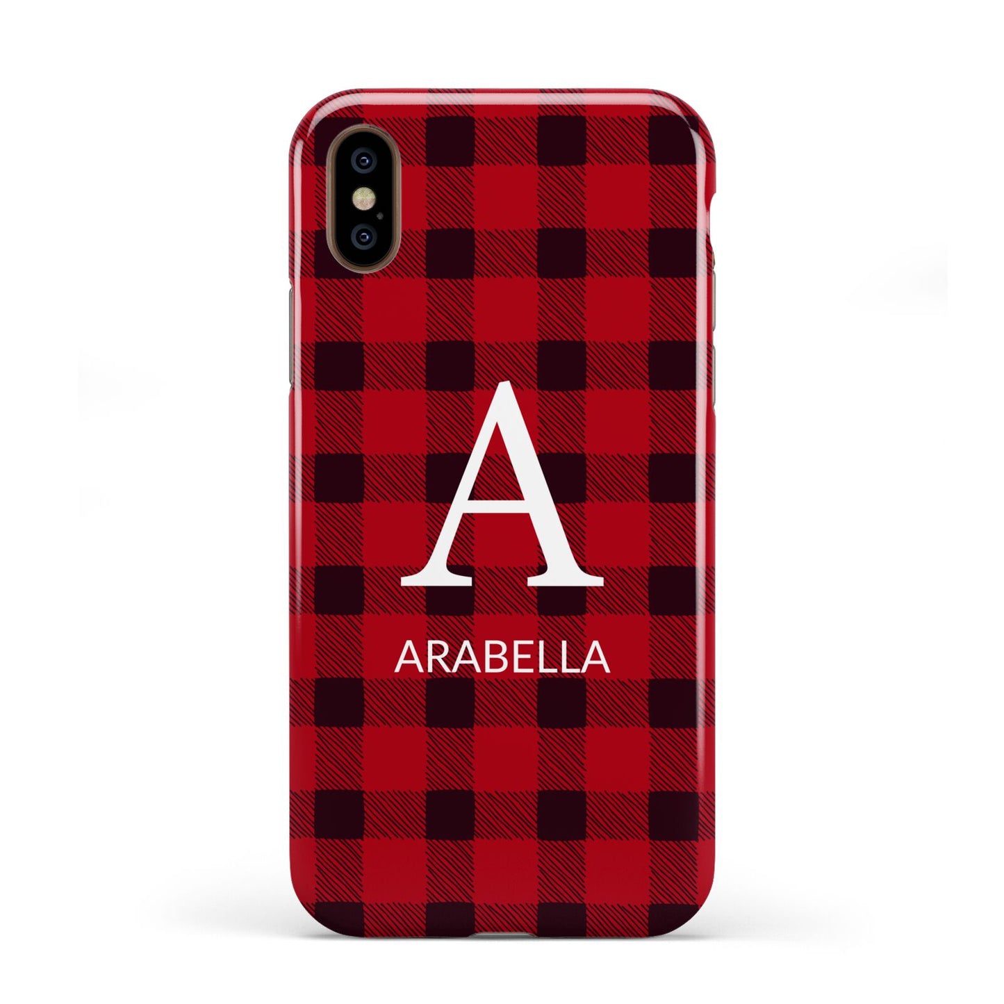 Tartan Christmas Personalised Apple iPhone XS 3D Tough