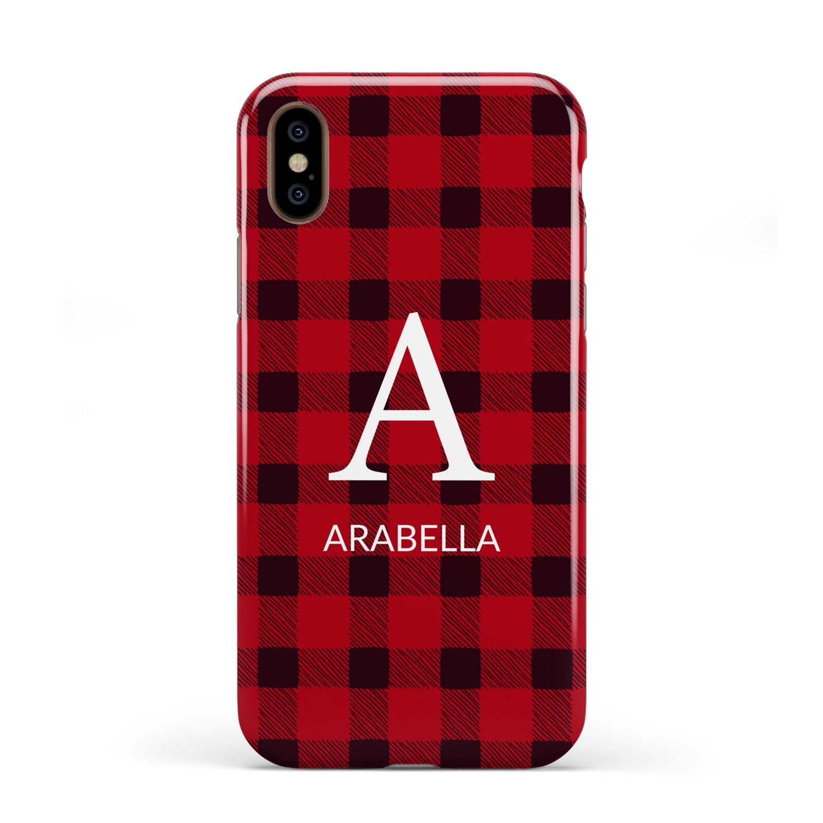 Tartan Christmas Personalised Apple iPhone XS 3D Tough