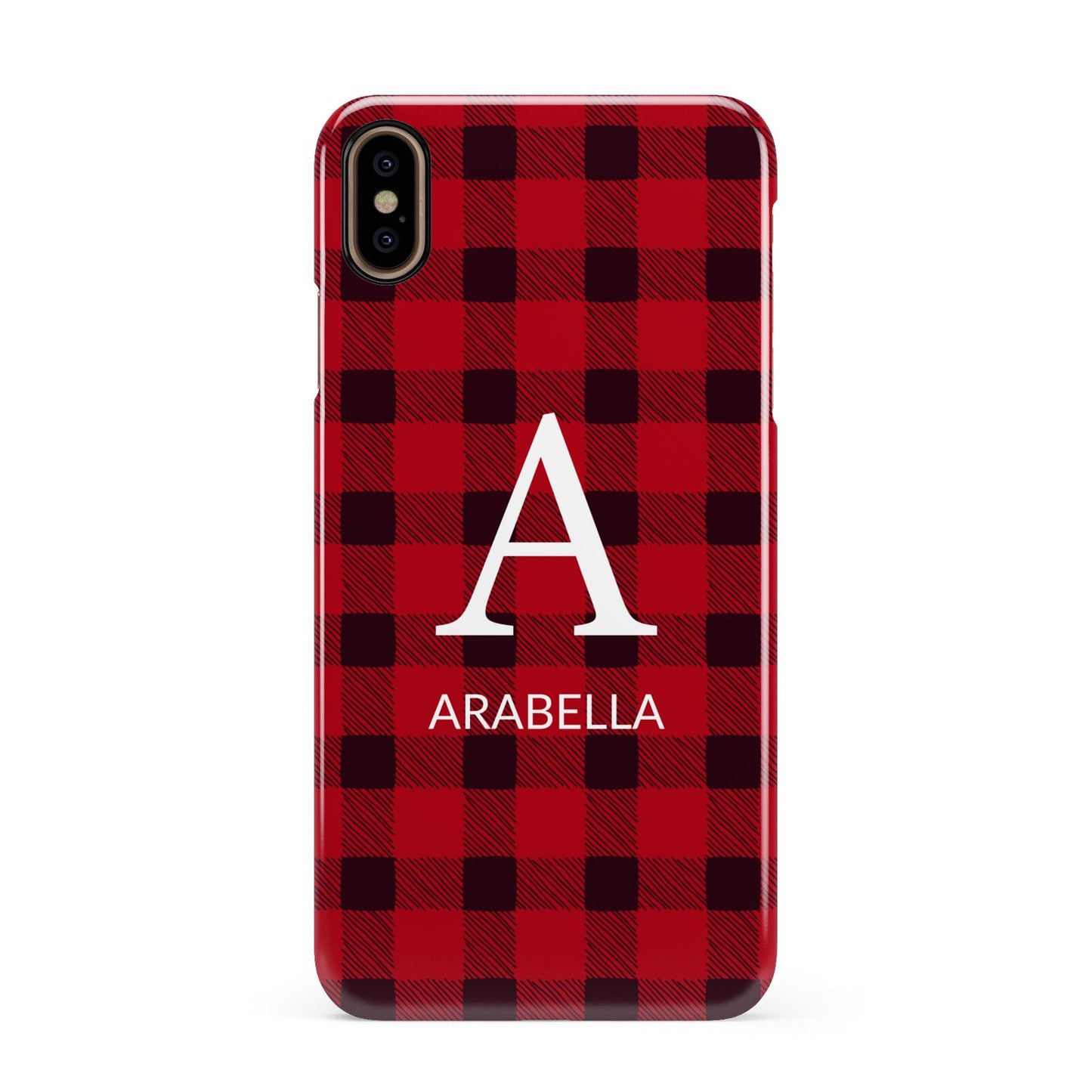 Tartan Christmas Personalised Apple iPhone Xs Max 3D Snap Case