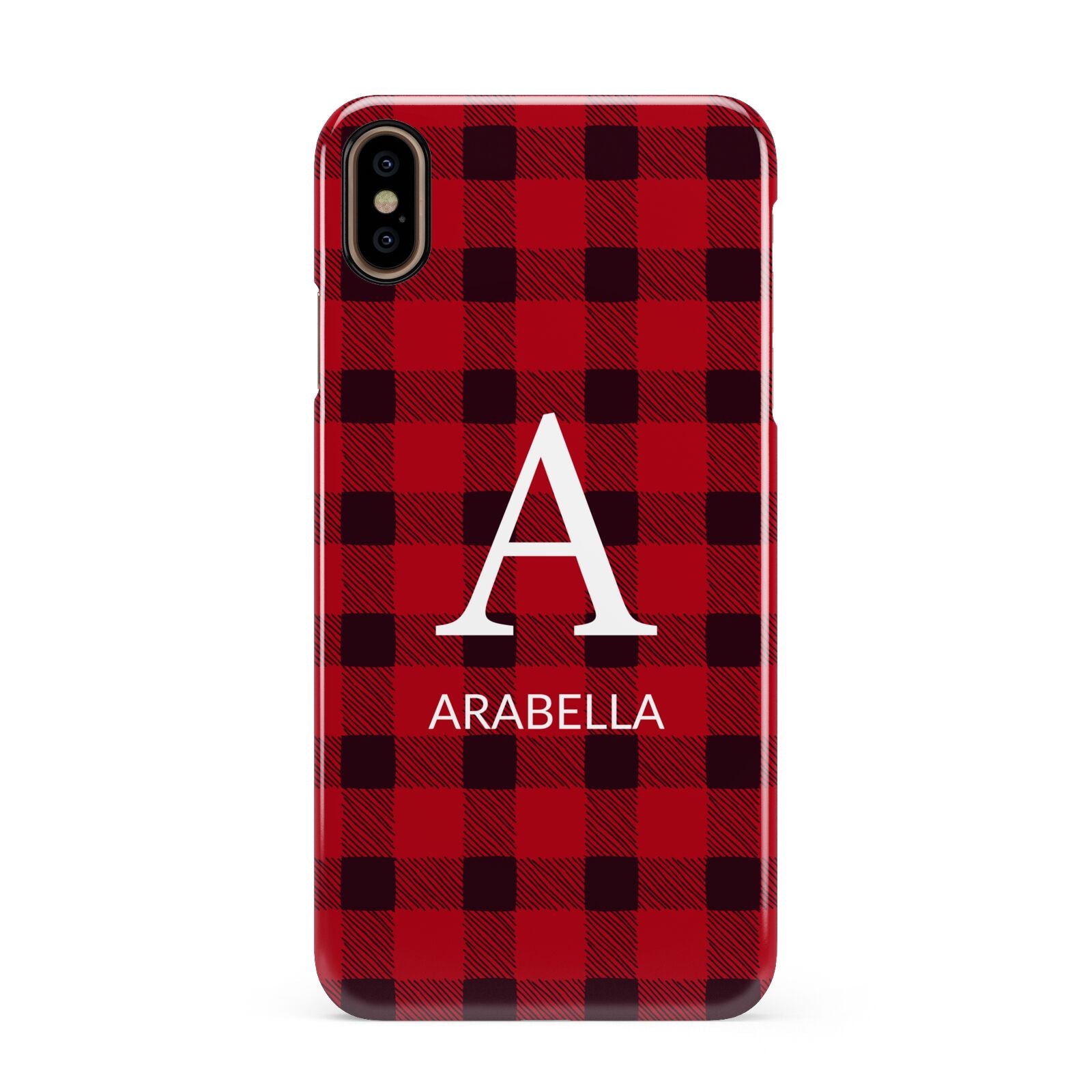 Tartan Christmas Personalised Apple iPhone Xs Max 3D Snap Case