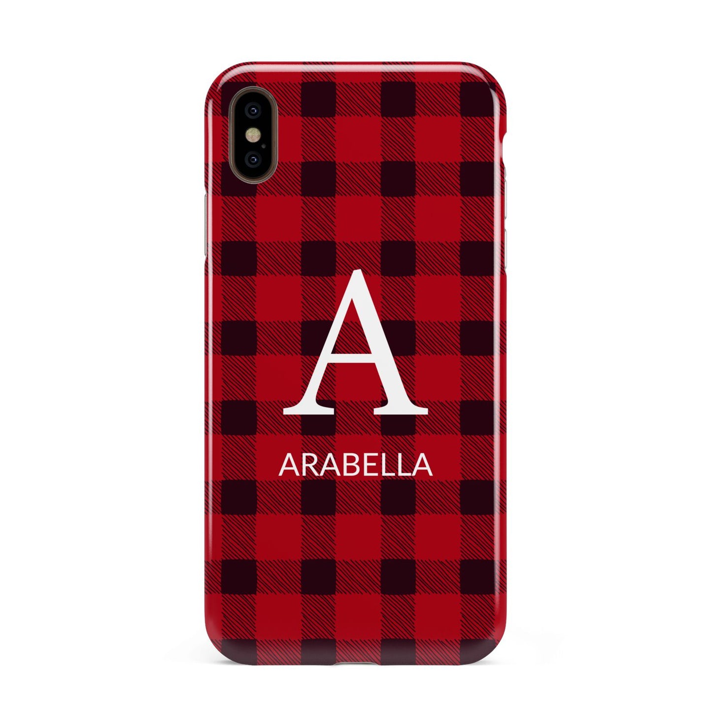 Tartan Christmas Personalised Apple iPhone Xs Max 3D Tough Case