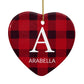 Tartan Christmas Personalised Heart Decoration Back Image