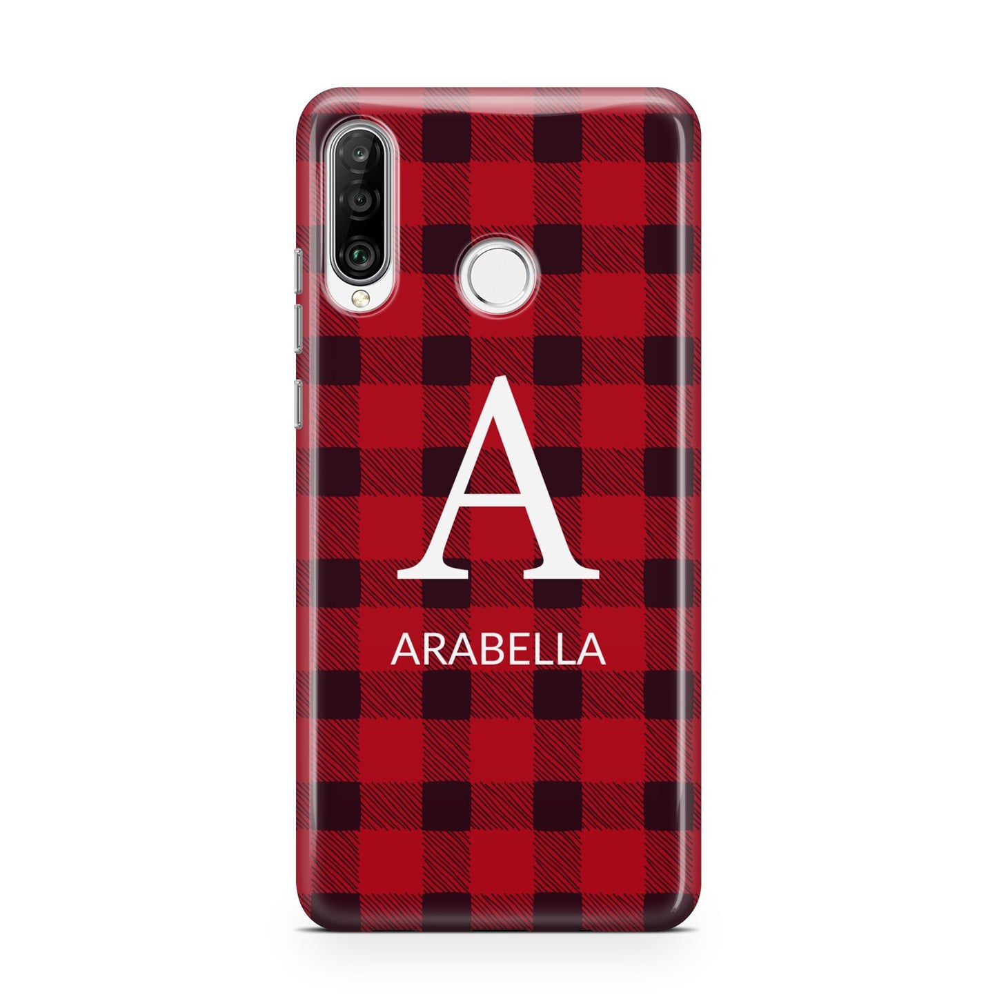 Tartan Christmas Personalised Huawei P30 Lite Phone Case