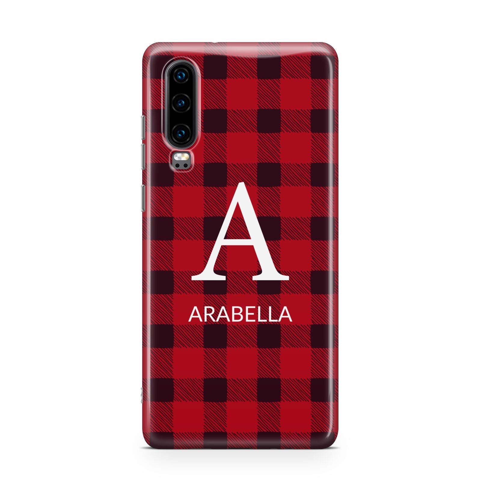 Tartan Christmas Personalised Huawei P30 Phone Case