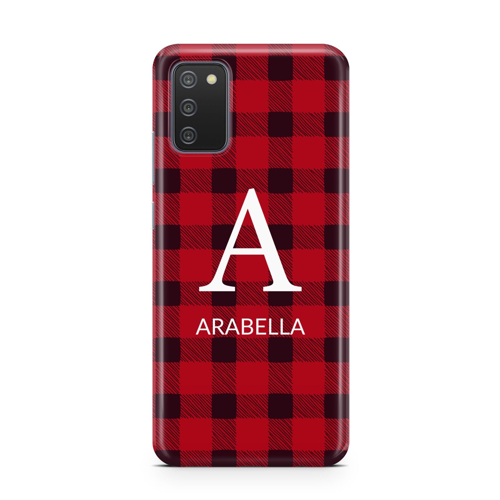 Tartan Christmas Personalised Samsung A02s Case