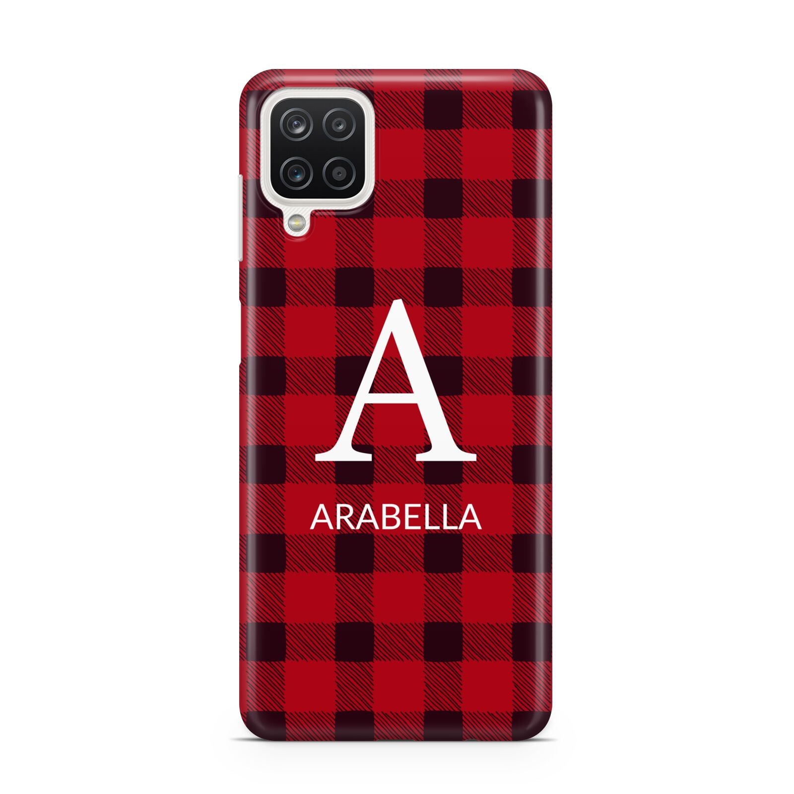 Tartan Christmas Personalised Samsung A12 Case