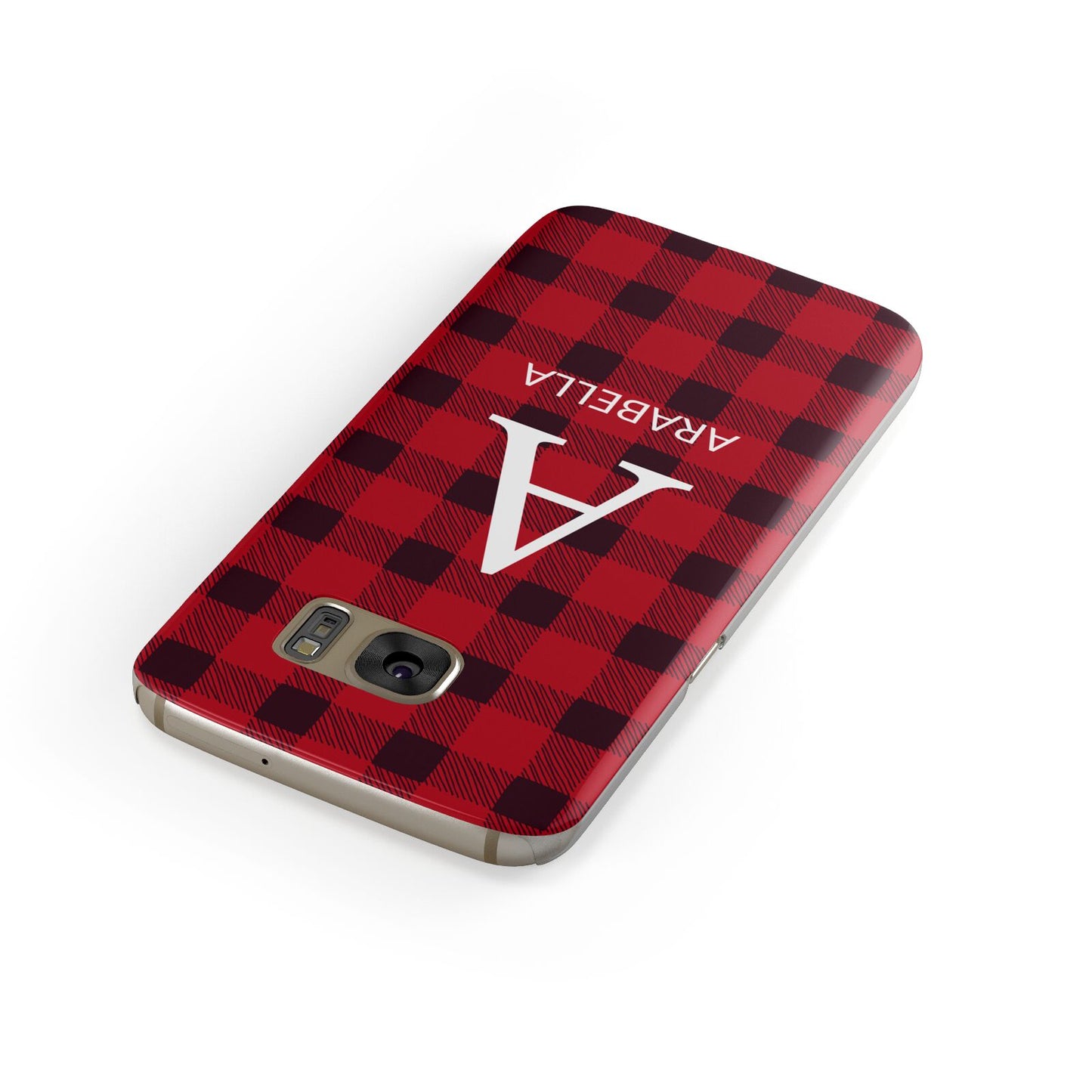 Tartan Christmas Personalised Samsung Galaxy Case Front Close Up