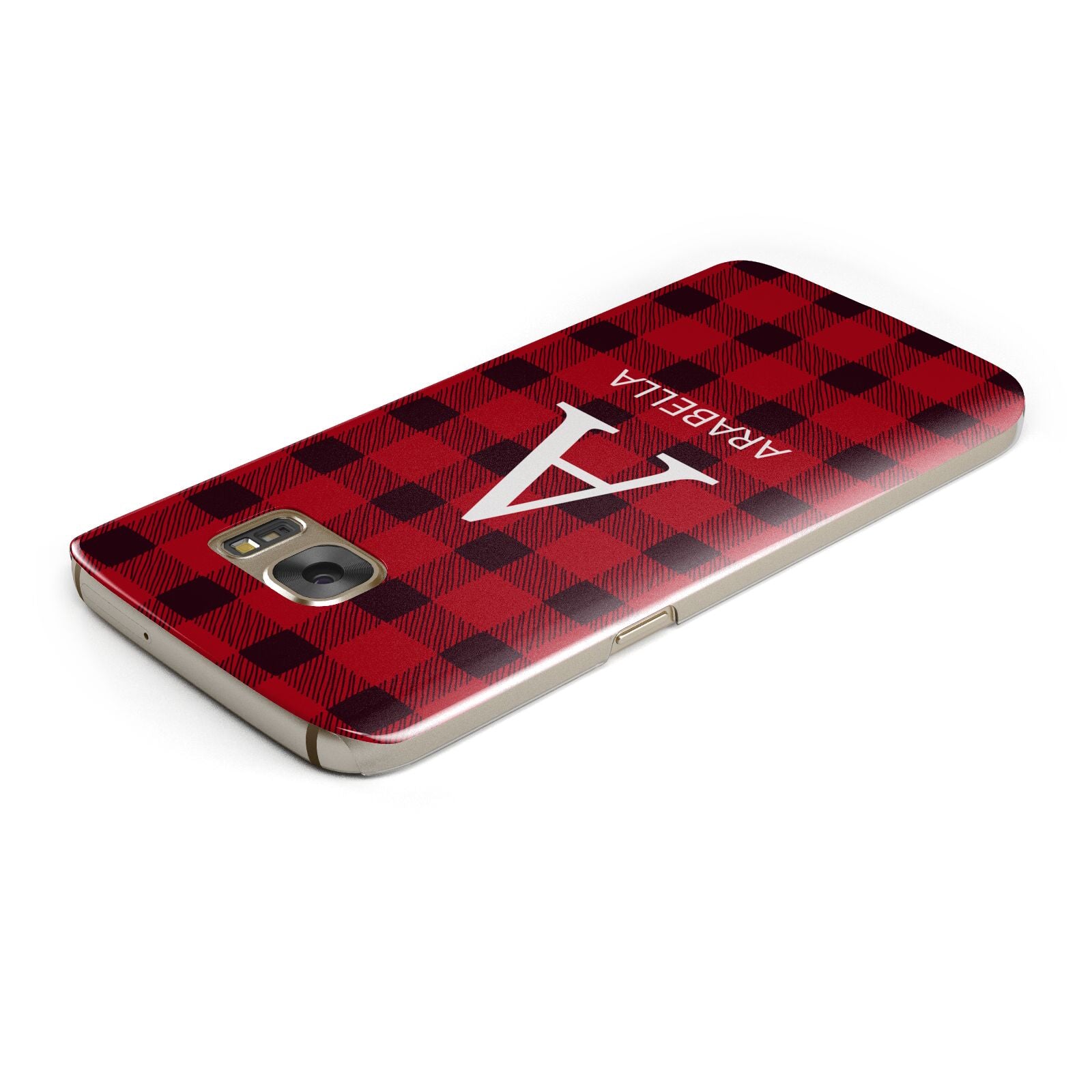 Tartan Christmas Personalised Samsung Galaxy Case Top Cutout