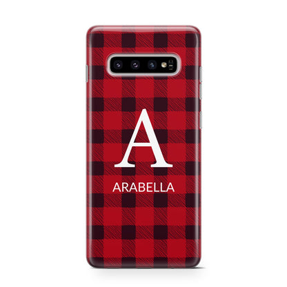 Tartan Christmas Personalised Samsung Galaxy S10 Case