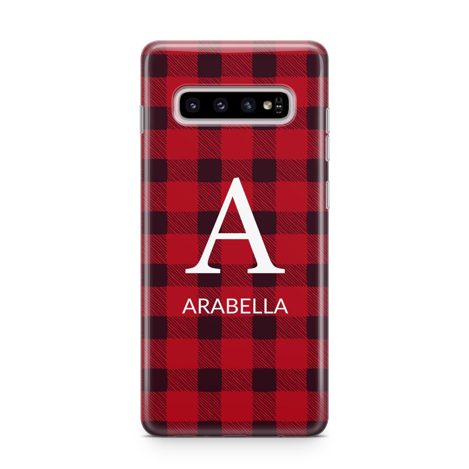 Tartan Christmas Personalised Samsung Galaxy S10 Plus Case