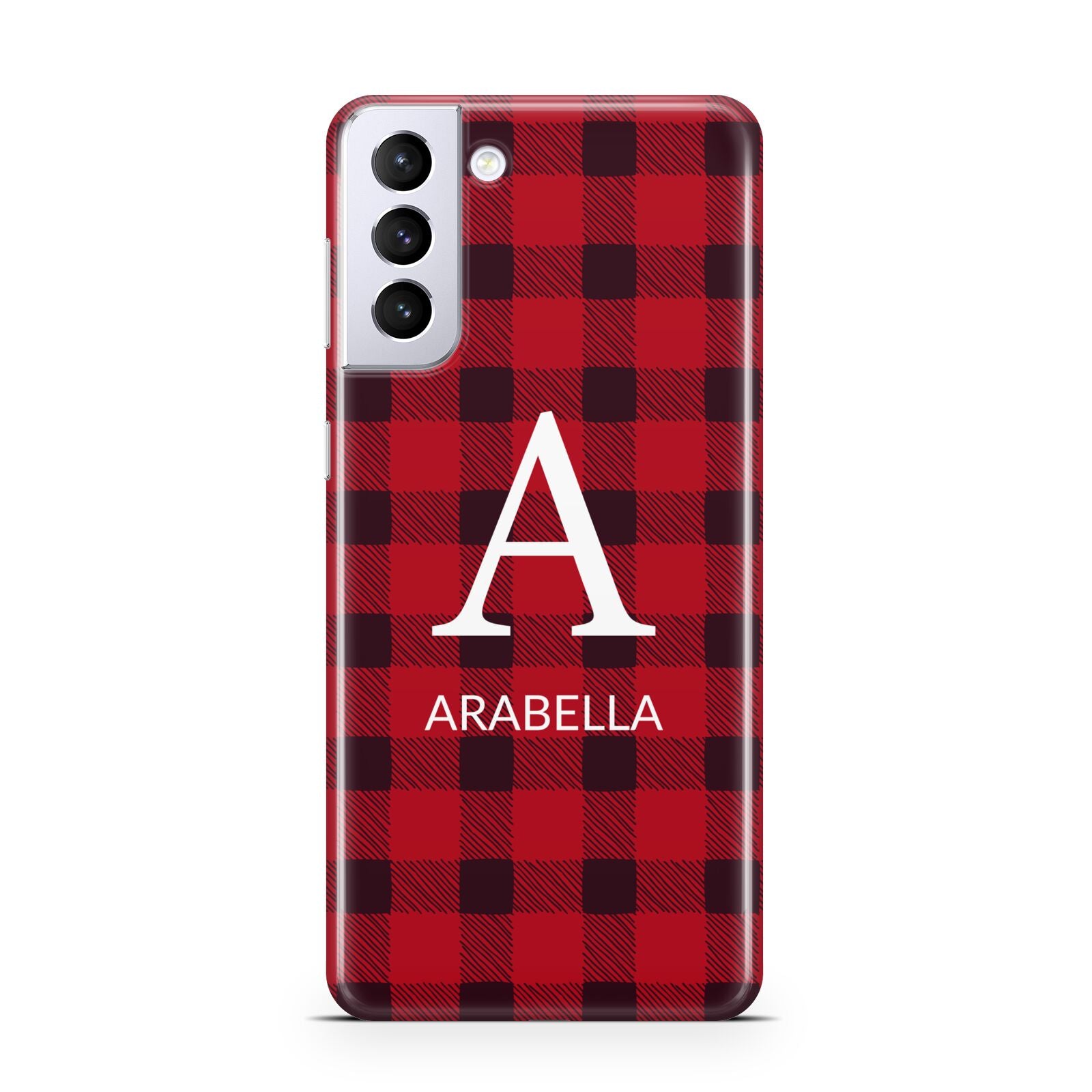 Tartan Christmas Personalised Samsung S21 Plus Case