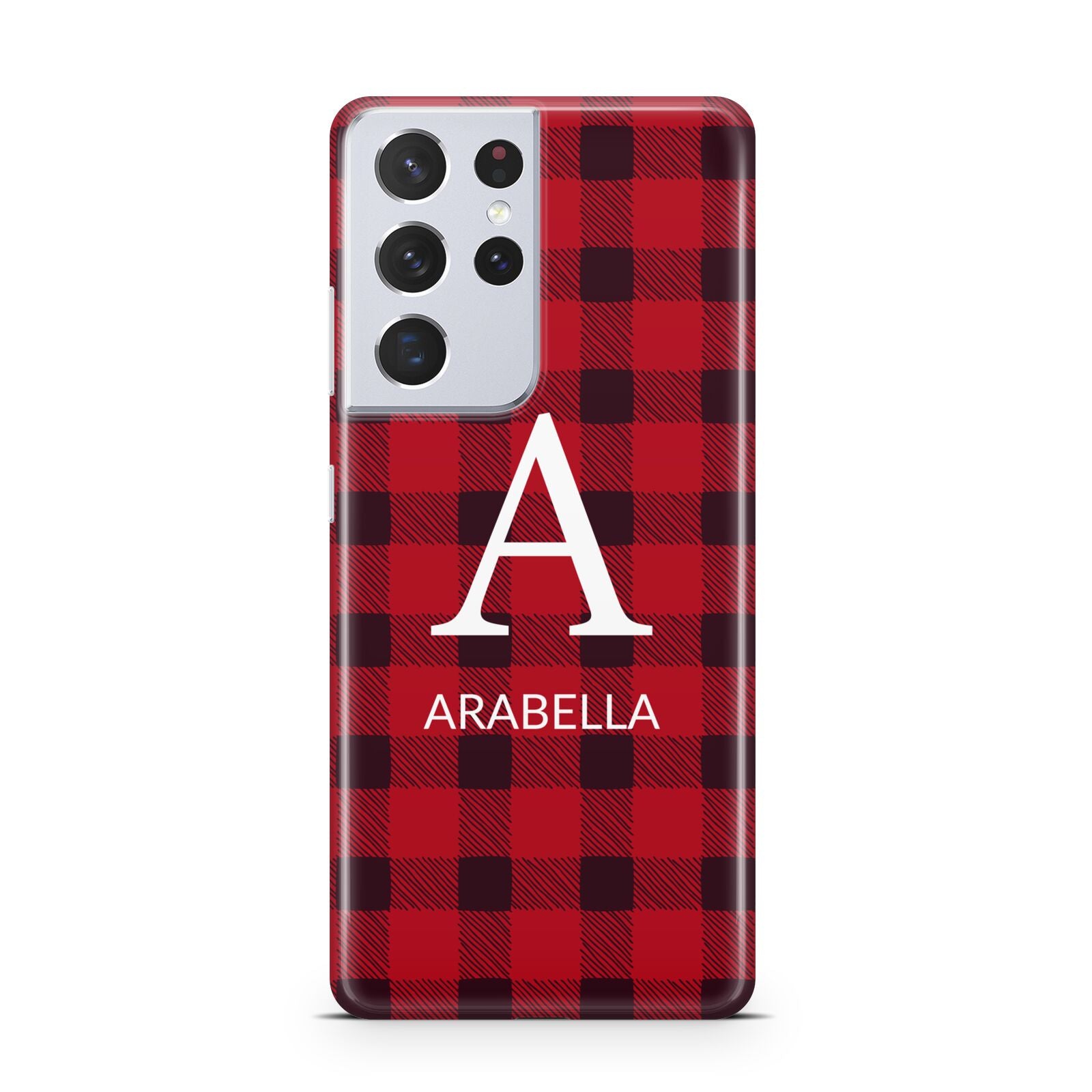 Tartan Christmas Personalised Samsung S21 Ultra Case