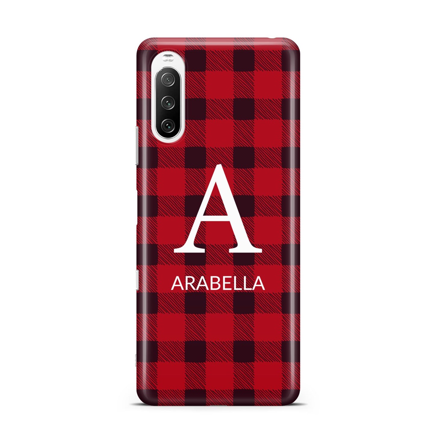 Tartan Christmas Personalised Sony Xperia 10 III Case