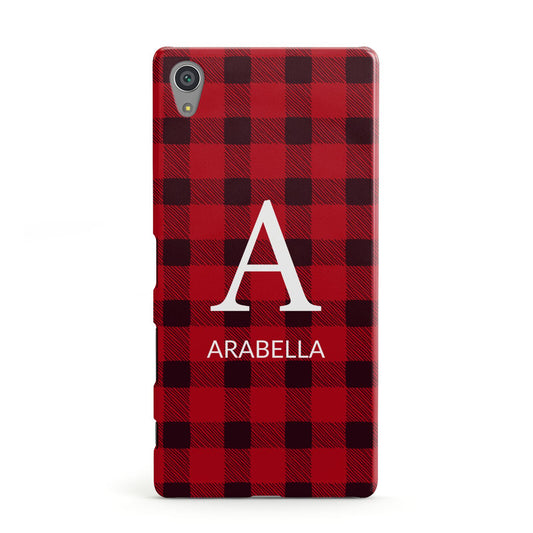 Tartan Christmas Personalised Sony Xperia Case