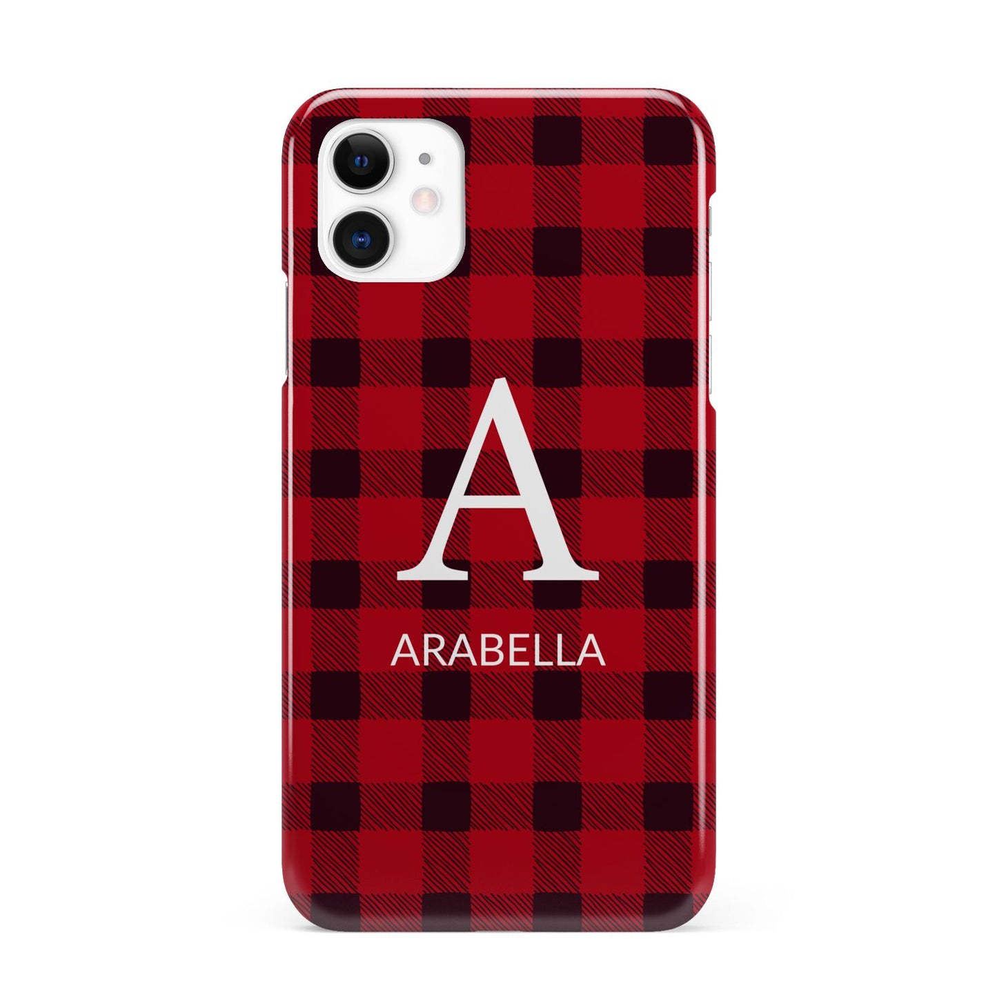 Tartan Christmas Personalised iPhone 11 3D Snap Case