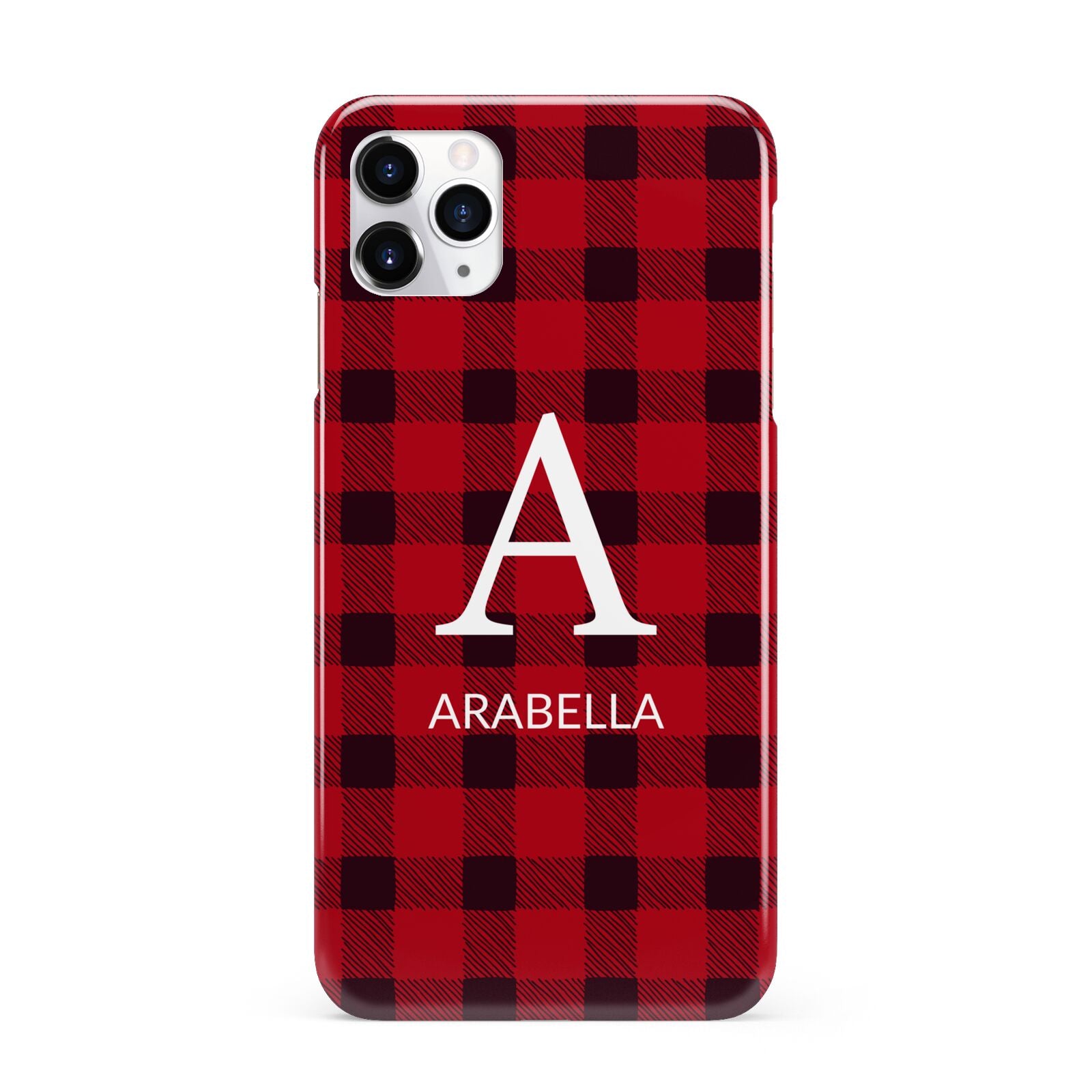 Tartan Christmas Personalised iPhone 11 Pro Max 3D Snap Case