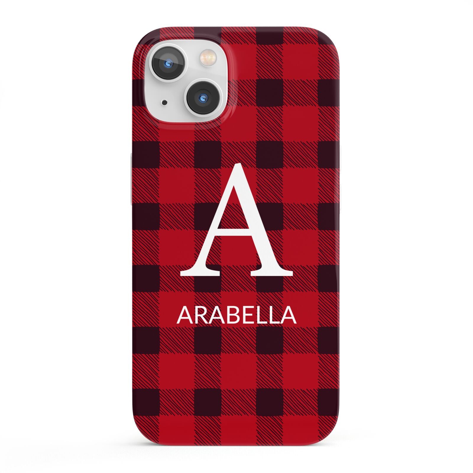 Tartan Christmas Personalised iPhone 13 Full Wrap 3D Snap Case