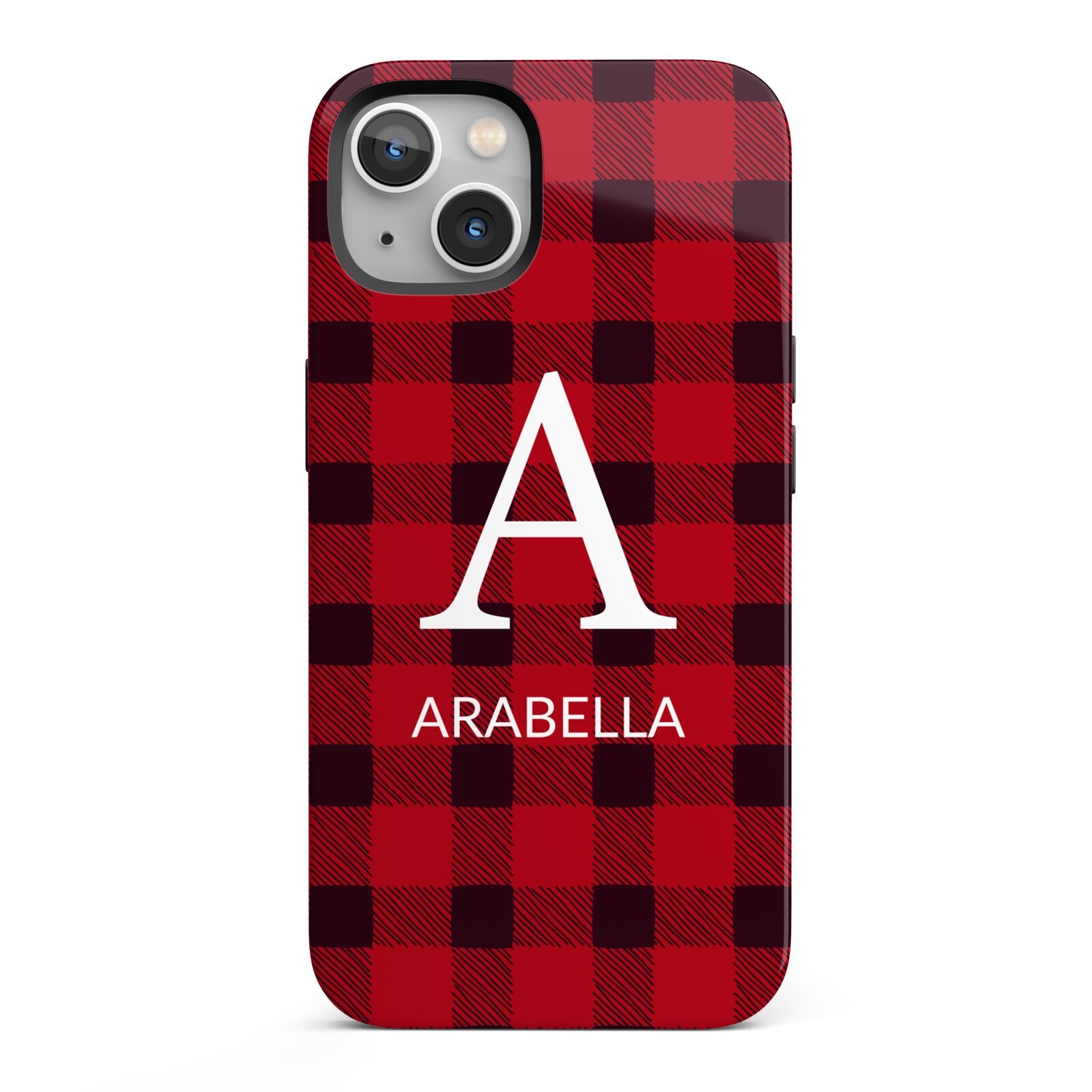 Tartan Christmas Personalised iPhone 13 Full Wrap 3D Tough Case