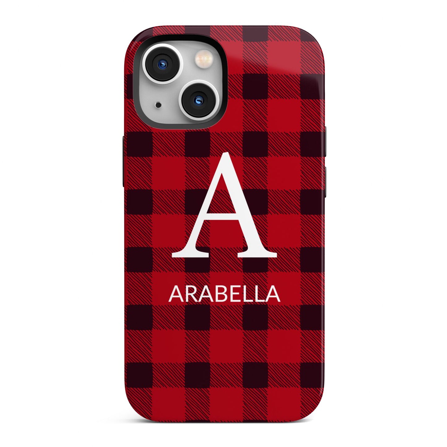 Tartan Christmas Personalised iPhone 13 Mini Full Wrap 3D Tough Case