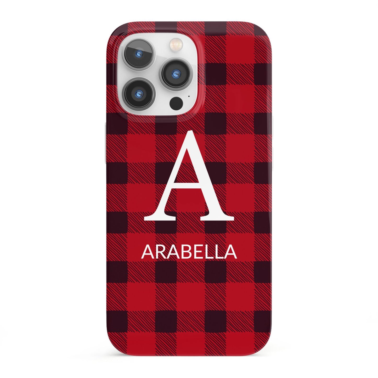 Tartan Christmas Personalised iPhone 13 Pro Full Wrap 3D Snap Case