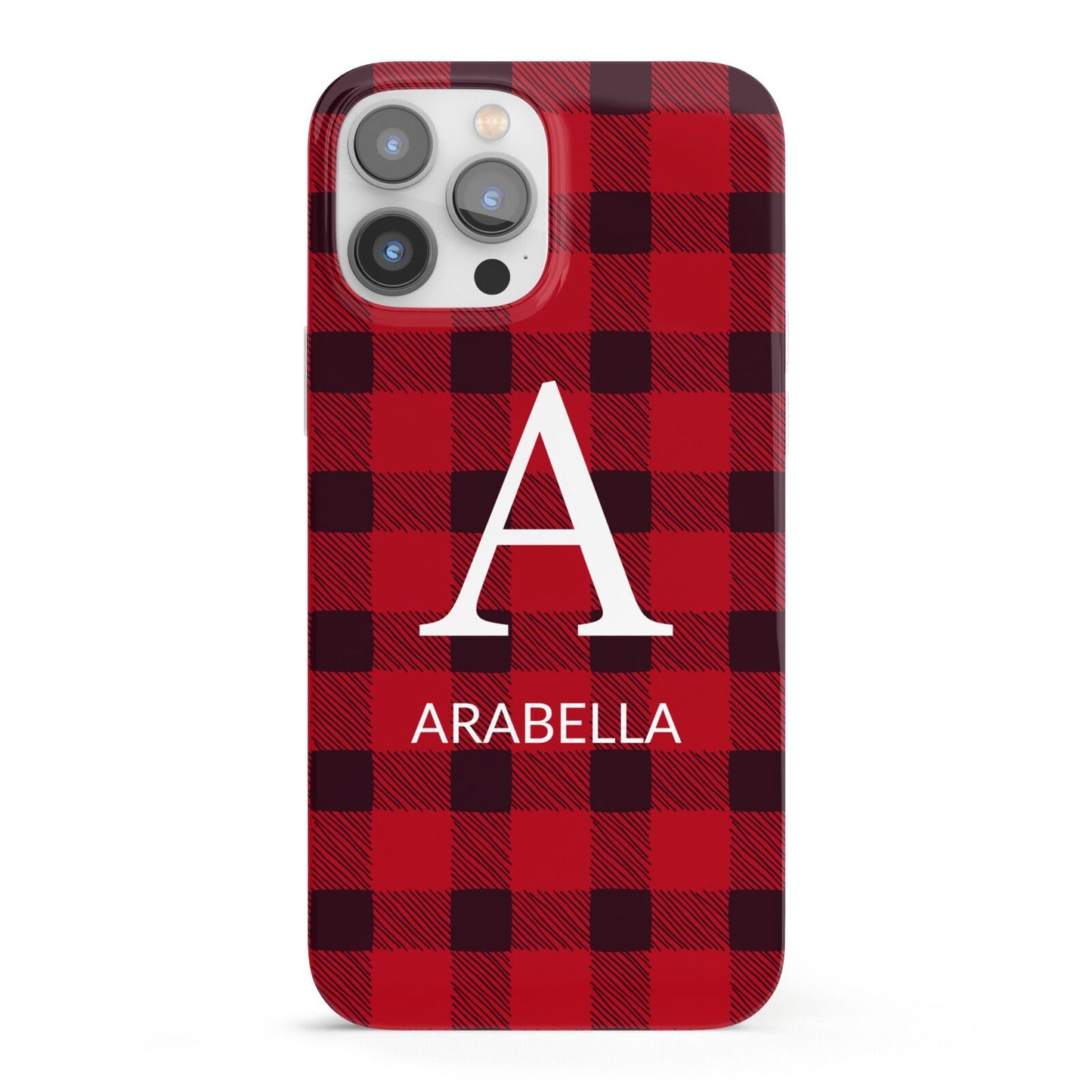 Tartan Christmas Personalised iPhone 13 Pro Max Full Wrap 3D Snap Case