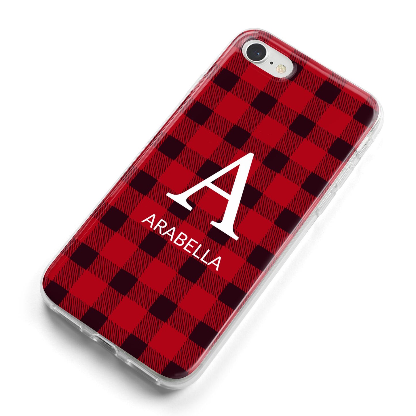 Tartan Christmas Personalised iPhone 8 Bumper Case on Silver iPhone Alternative Image