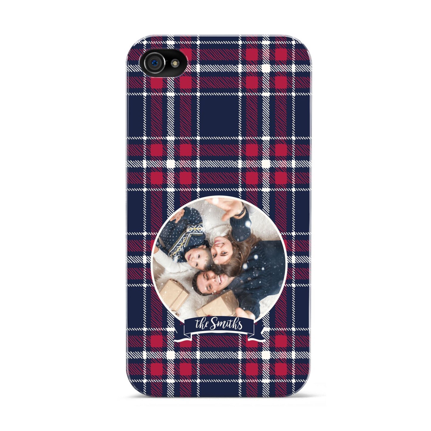 Tartan Christmas Photo Personalised Apple iPhone 4s Case