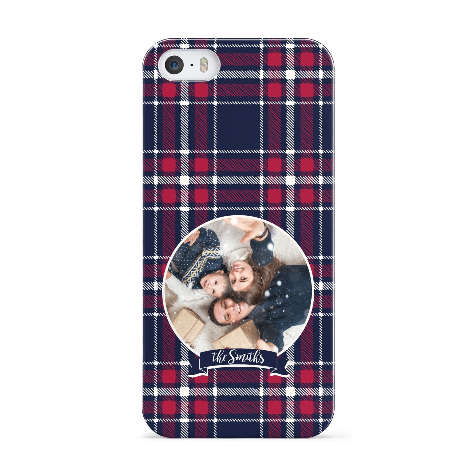 Tartan Christmas Photo Personalised Apple iPhone 5 Case