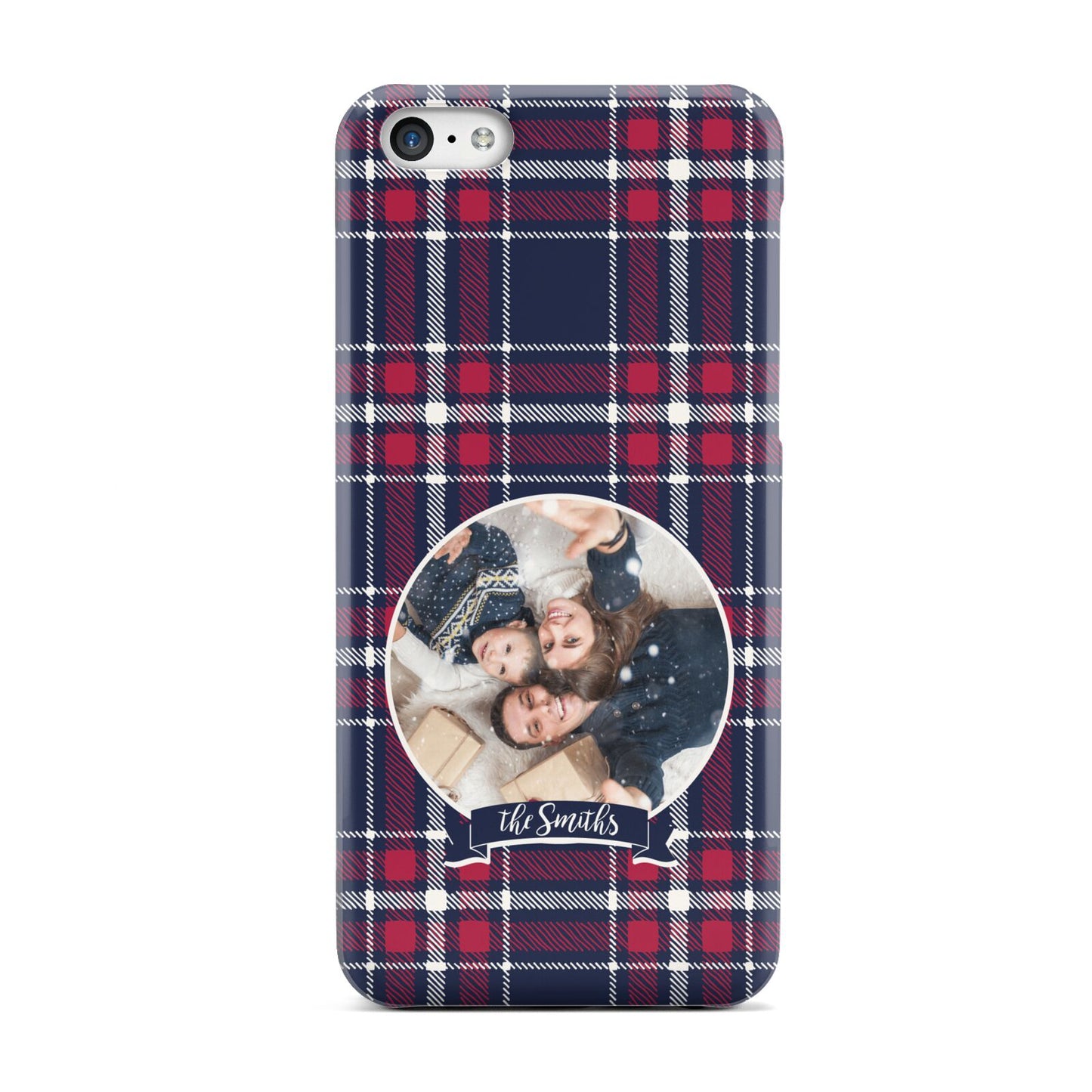 Tartan Christmas Photo Personalised Apple iPhone 5c Case