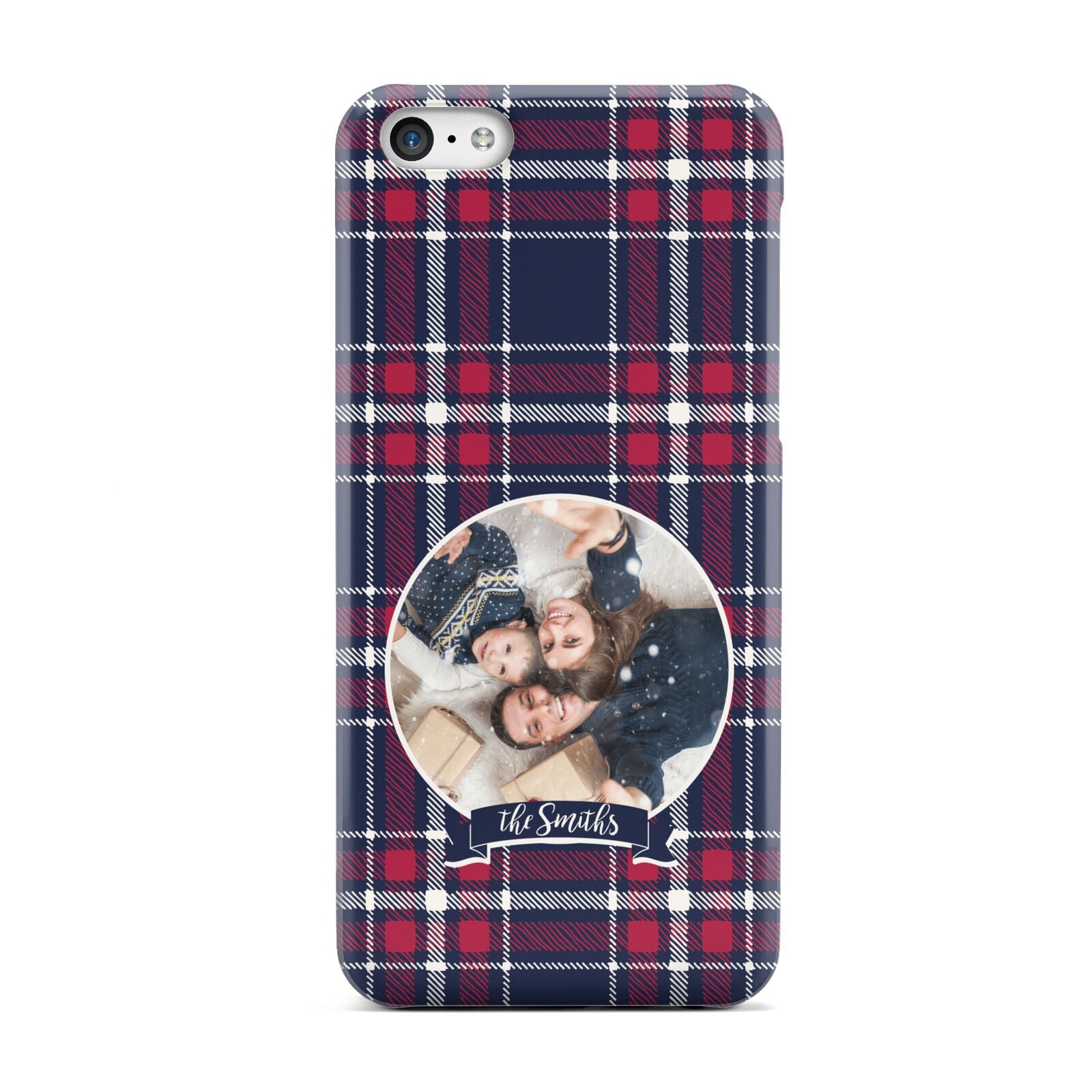 Tartan Christmas Photo Personalised Apple iPhone 5c Case