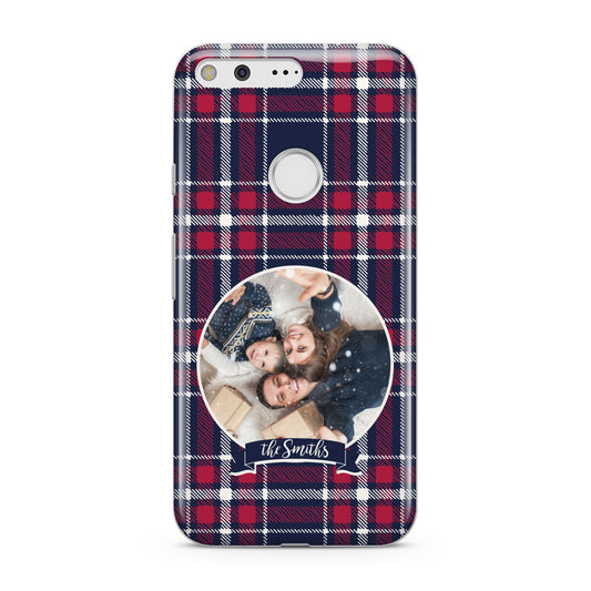 Tartan Christmas Photo Personalised Google Pixel Case