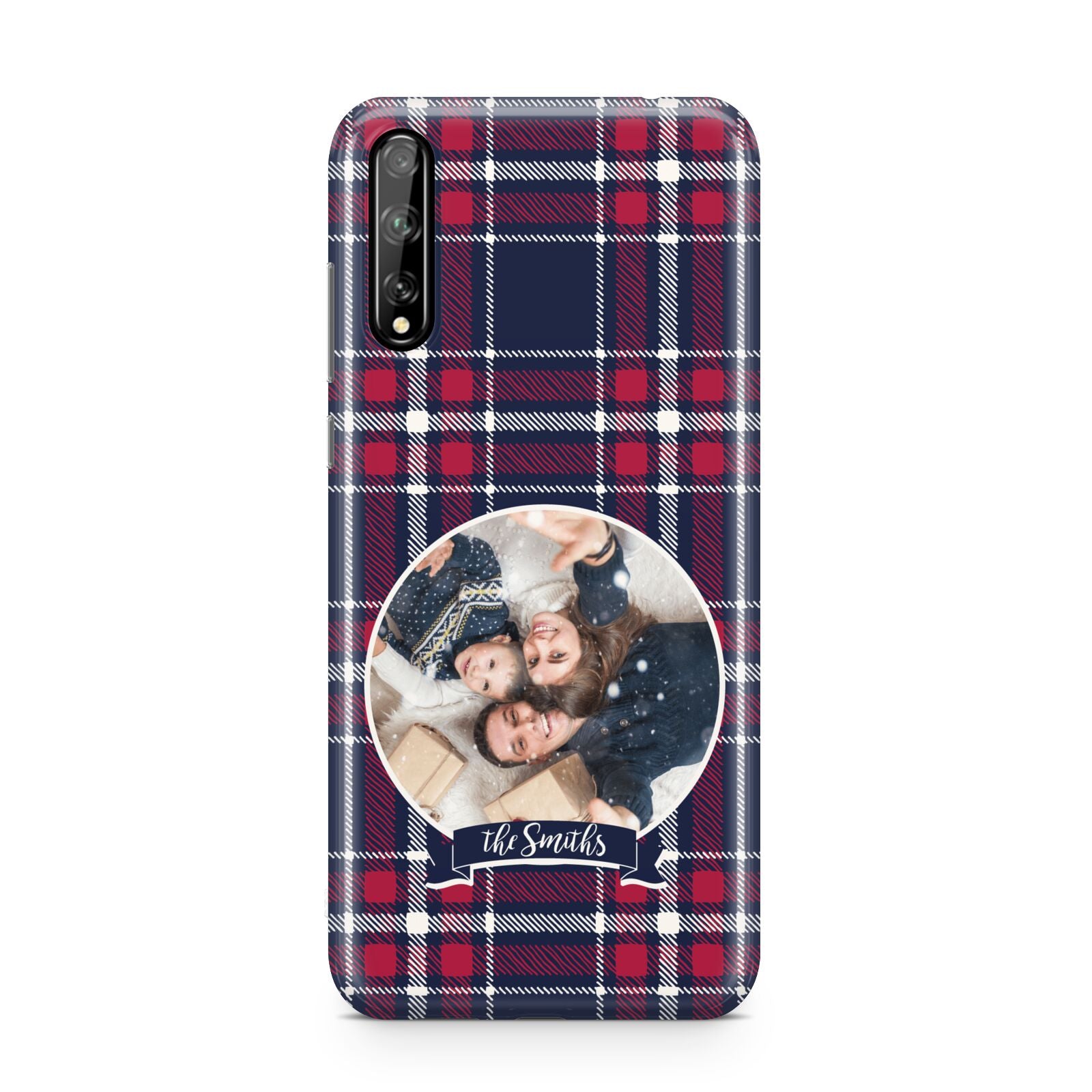 Tartan Christmas Photo Personalised Huawei Enjoy 10s Phone Case