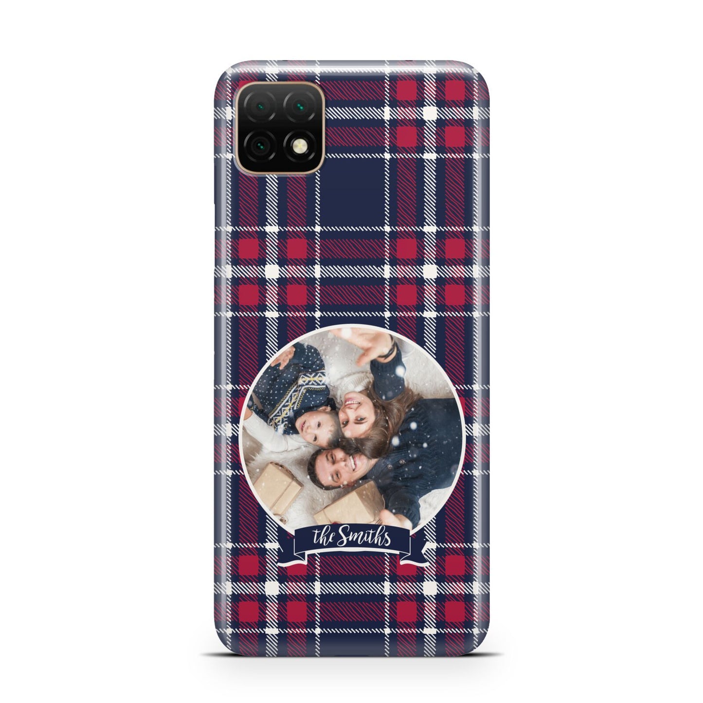 Tartan Christmas Photo Personalised Huawei Enjoy 20 Phone Case