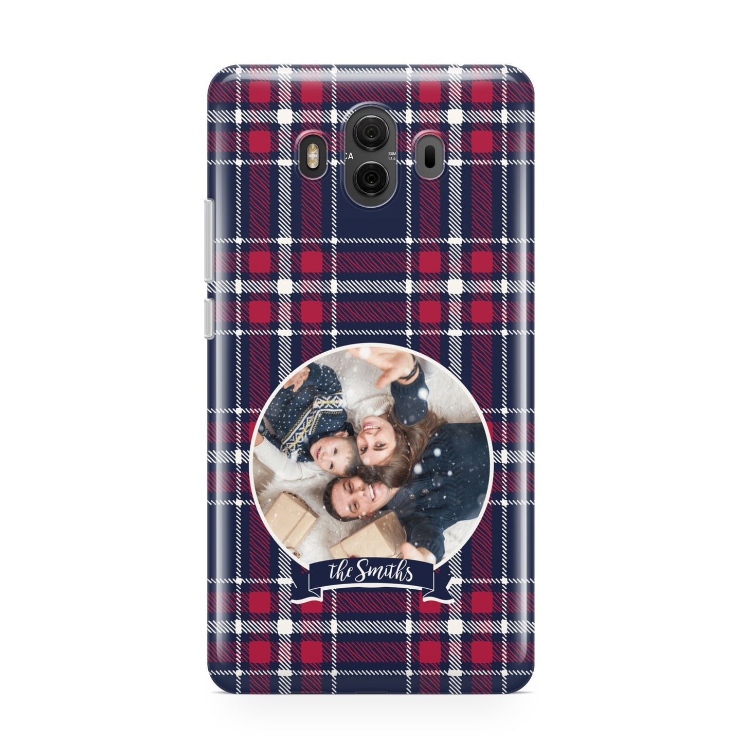 Tartan Christmas Photo Personalised Huawei Mate 10 Protective Phone Case