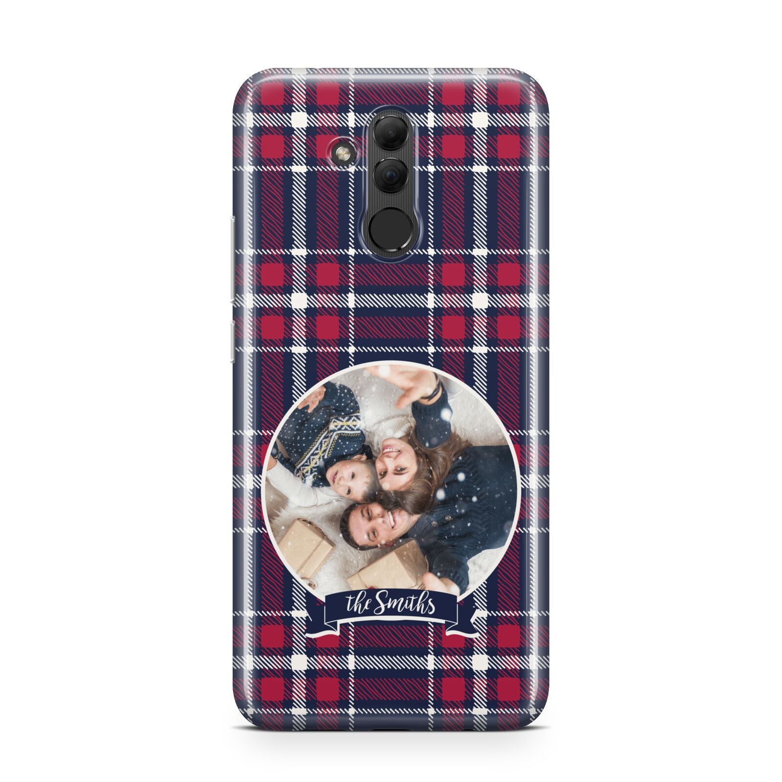 Tartan Christmas Photo Personalised Huawei Mate 20 Lite