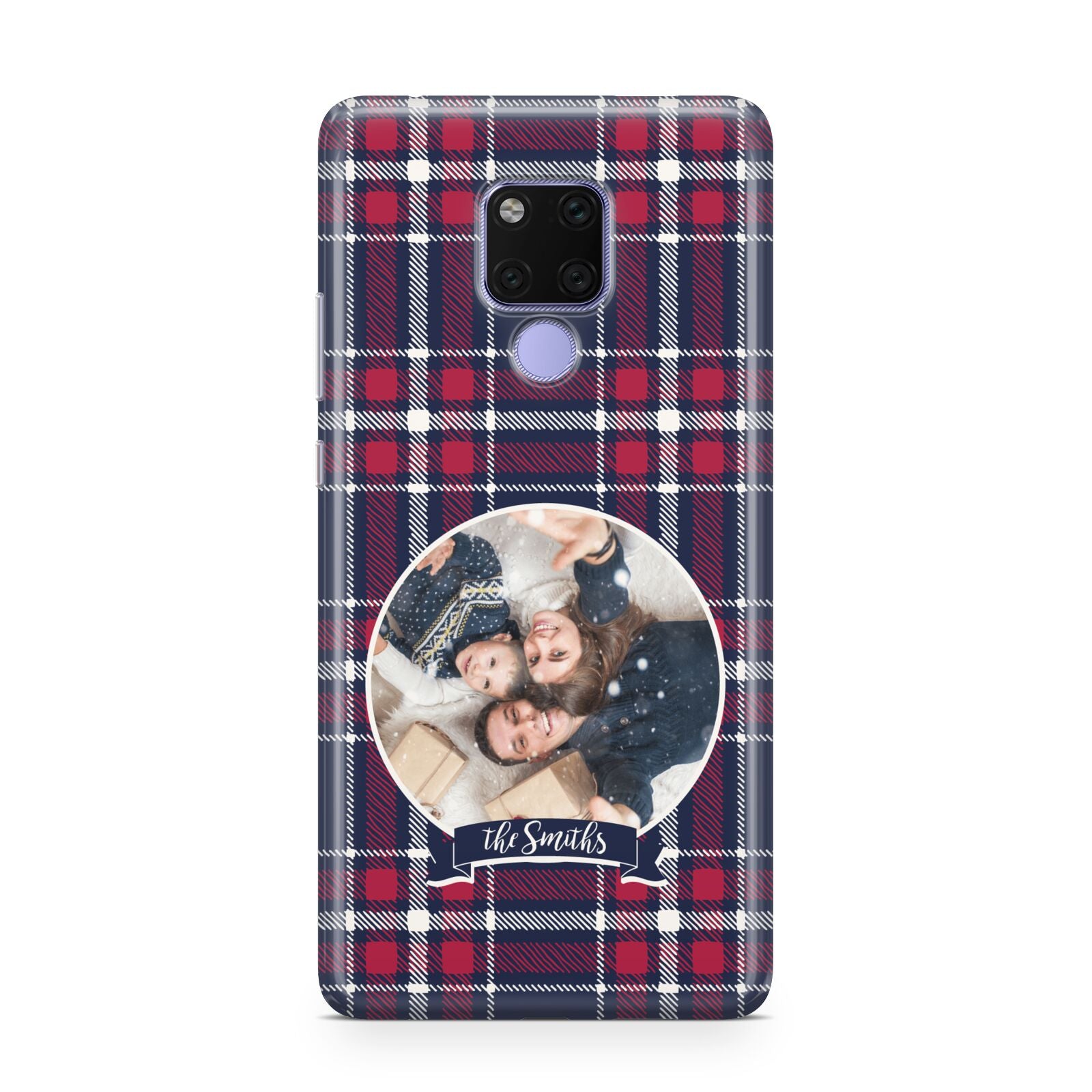 Tartan Christmas Photo Personalised Huawei Mate 20X Phone Case