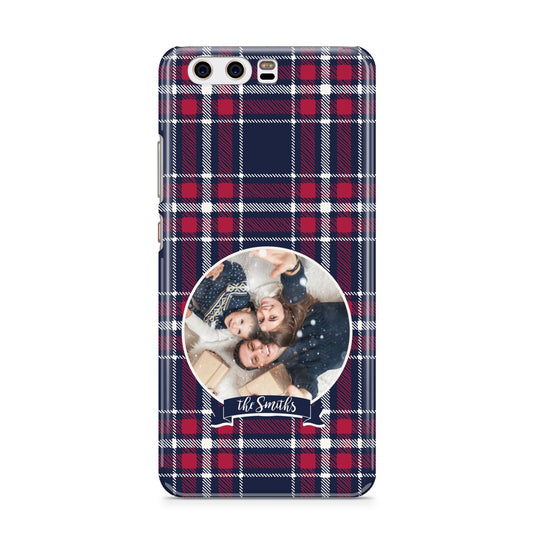 Tartan Christmas Photo Personalised Huawei P10 Phone Case