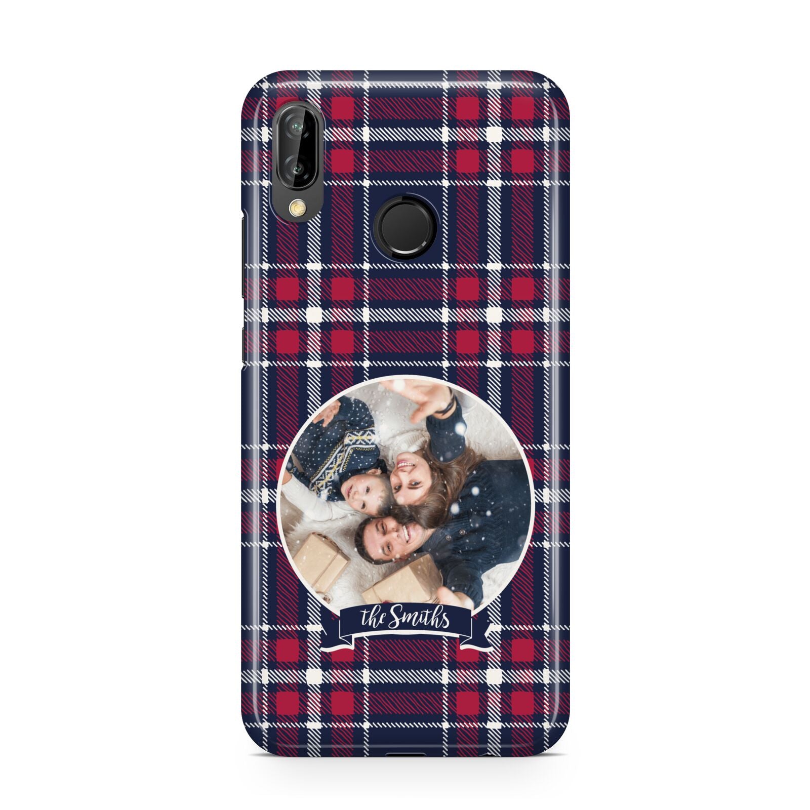 Tartan Christmas Photo Personalised Huawei P20 Lite Phone Case