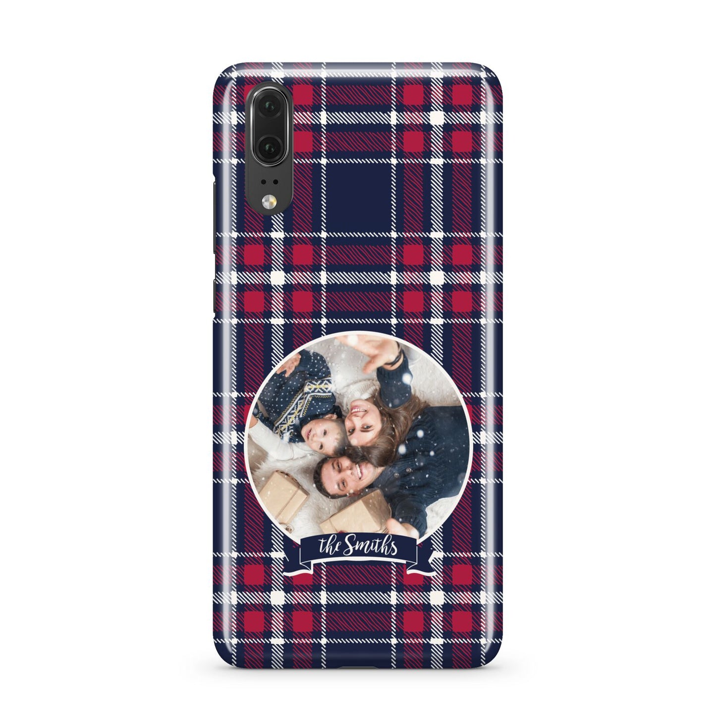 Tartan Christmas Photo Personalised Huawei P20 Phone Case