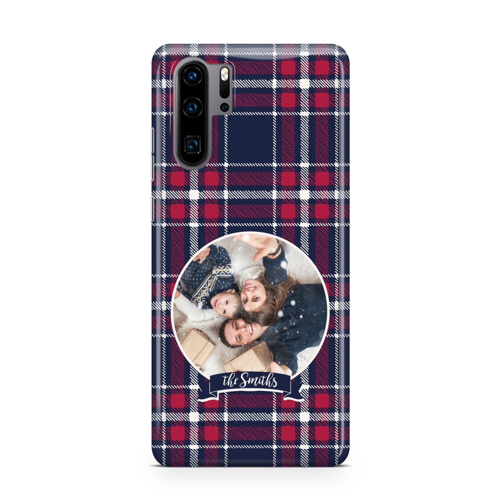 Tartan Christmas Photo Personalised Huawei P30 Pro Phone Case