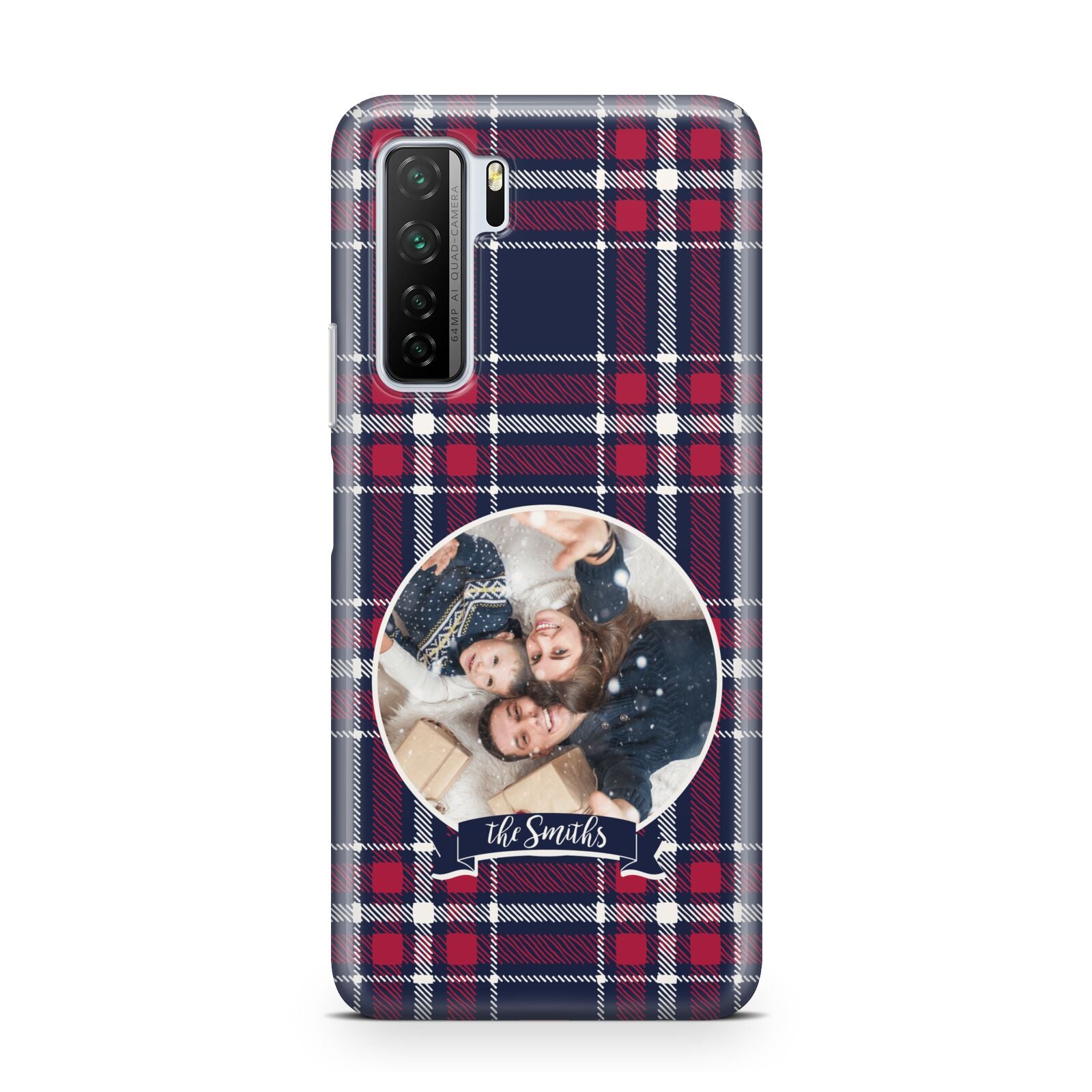 Tartan Christmas Photo Personalised Huawei P40 Lite 5G Phone Case