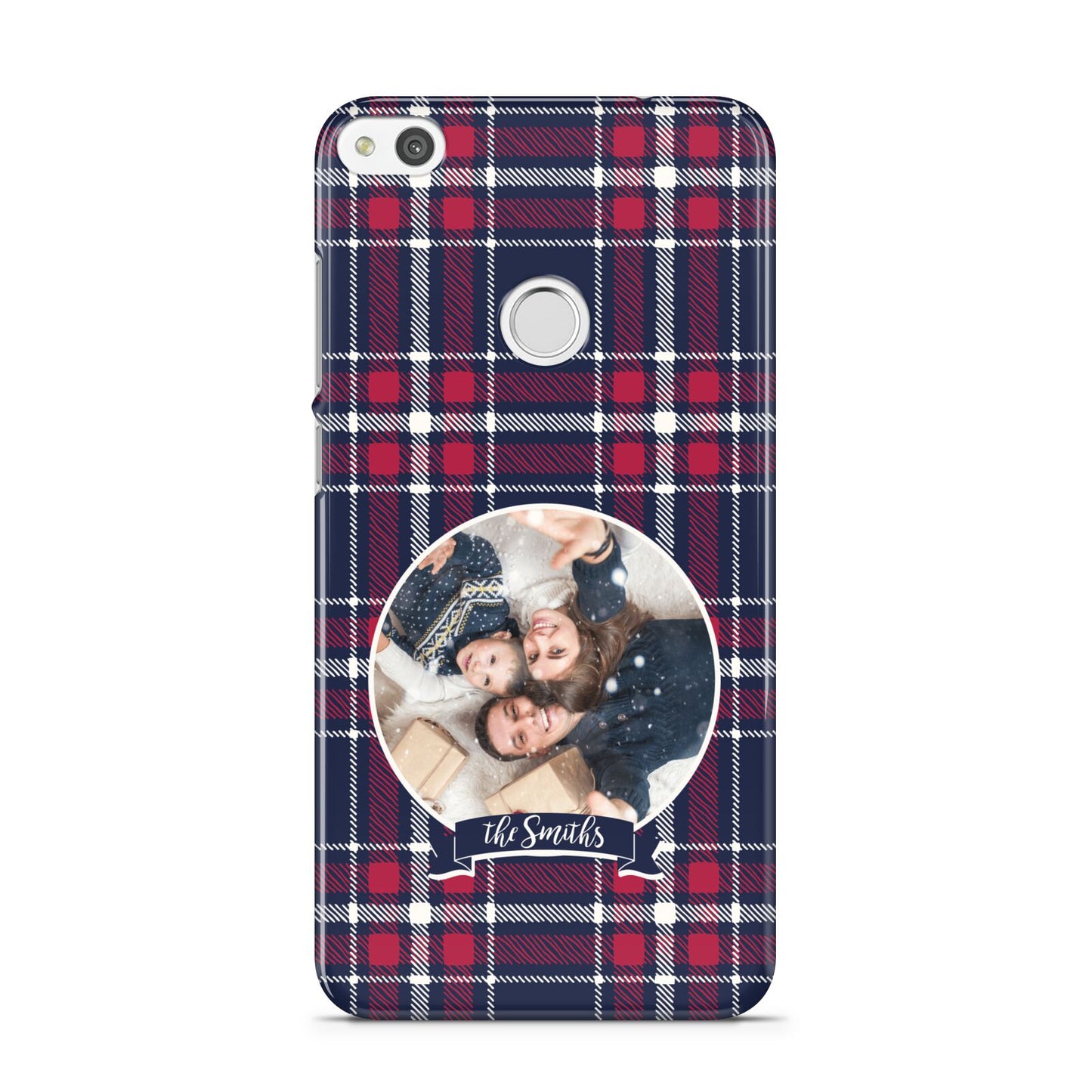 Tartan Christmas Photo Personalised Huawei P8 Lite Case