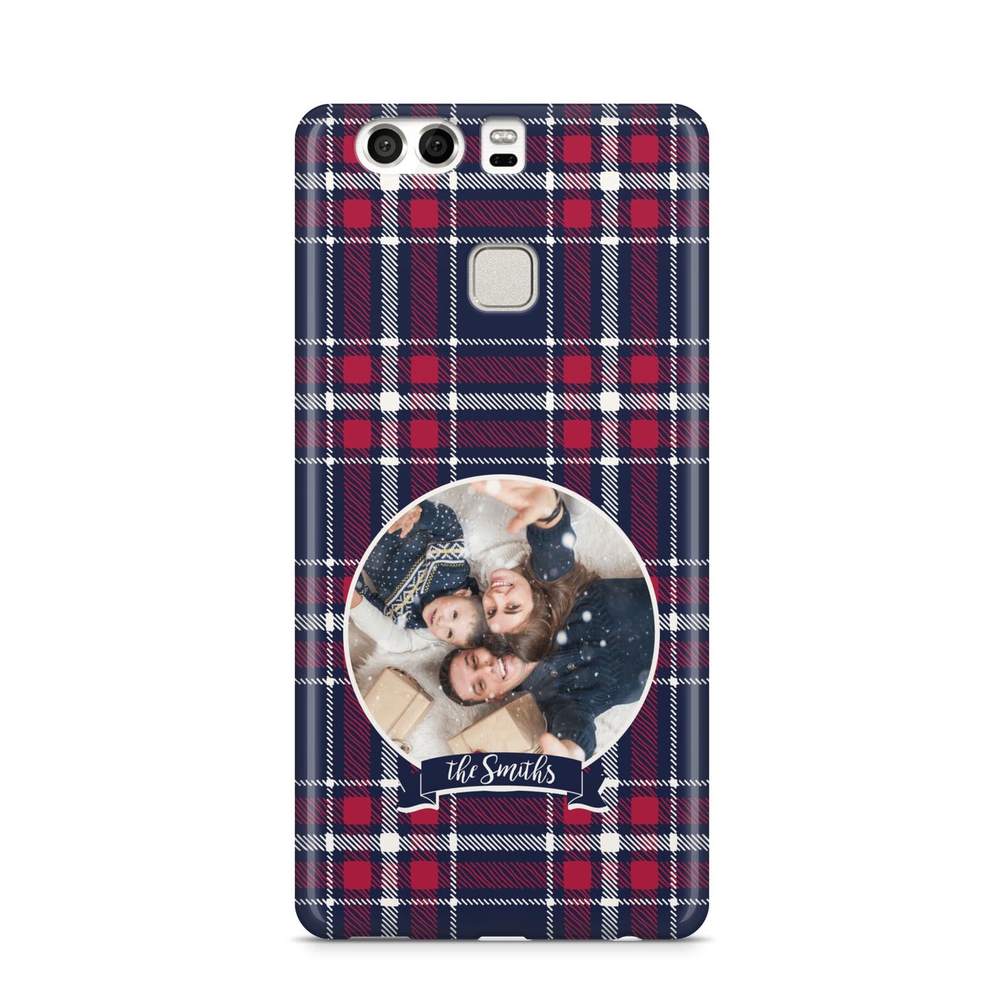 Tartan Christmas Photo Personalised Huawei P9 Case