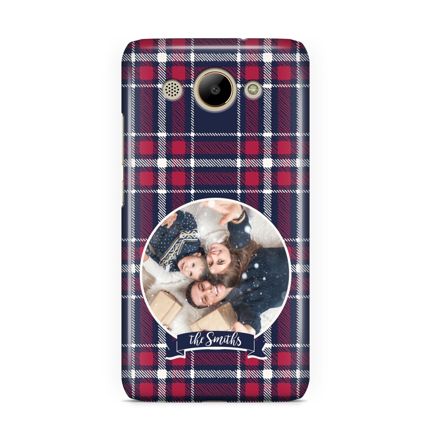 Tartan Christmas Photo Personalised Huawei Y3 2017