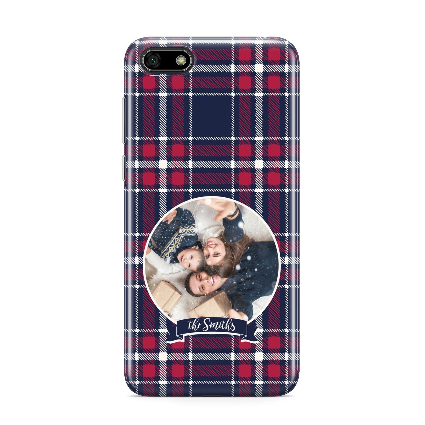 Tartan Christmas Photo Personalised Huawei Y5 Prime 2018 Phone Case