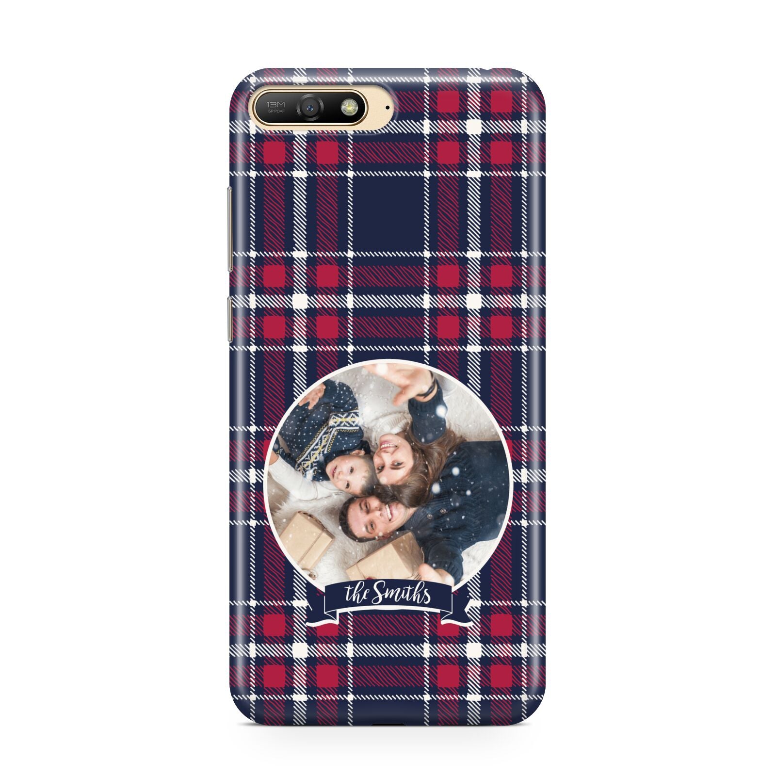 Tartan Christmas Photo Personalised Huawei Y6 2018