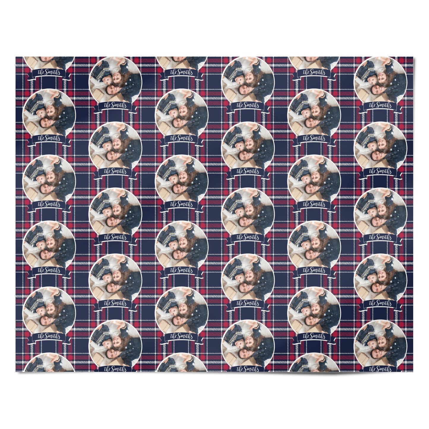 Tartan Christmas Photo Personalised Personalised Wrapping Paper Alternative